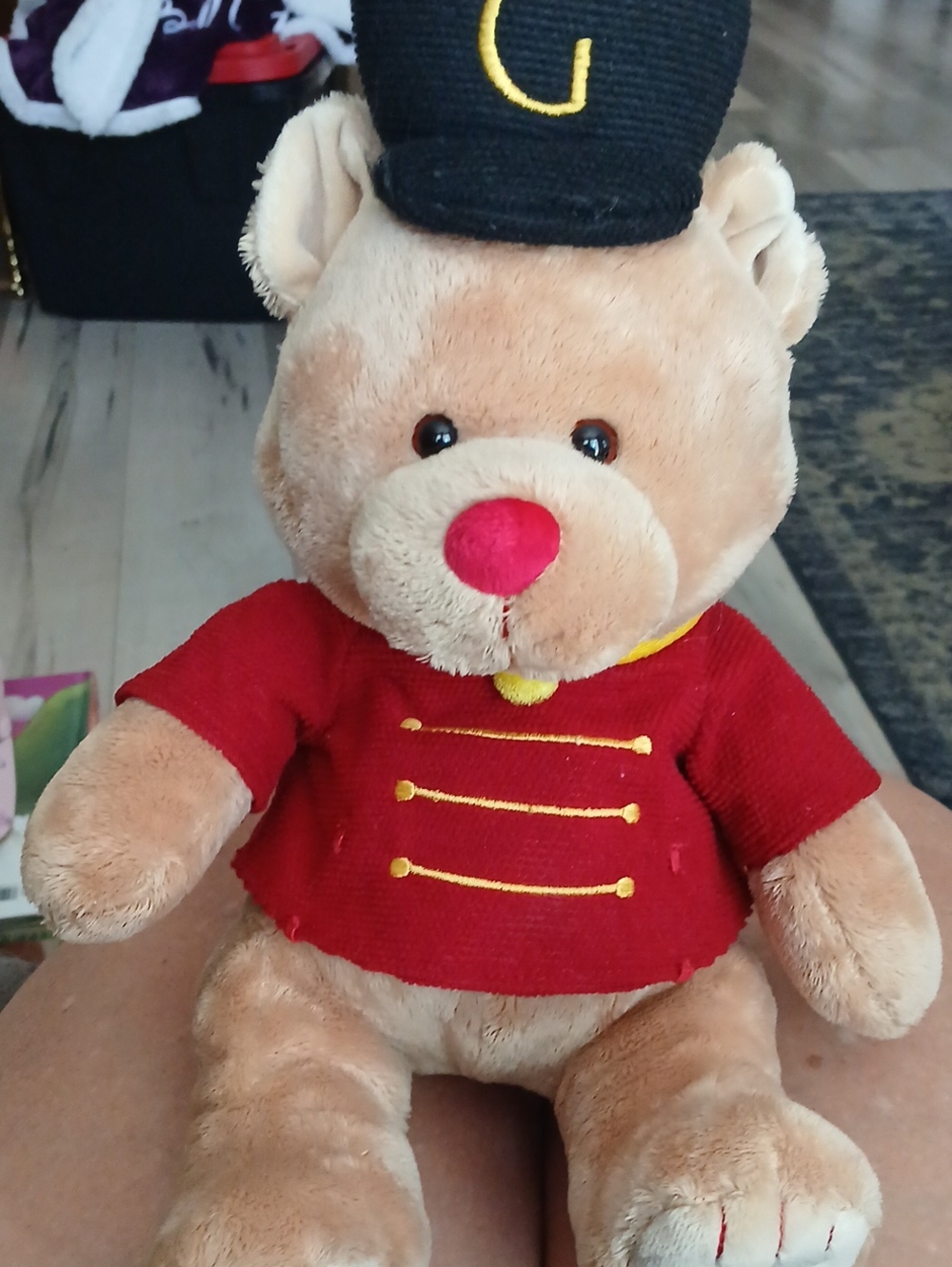Gund Godiva 2012 Bear Plush Bear Toy in Gold and Red  Outfit.